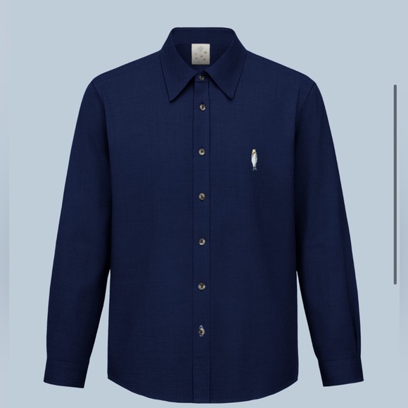 Elegant Navy Blue Button Down Shirt